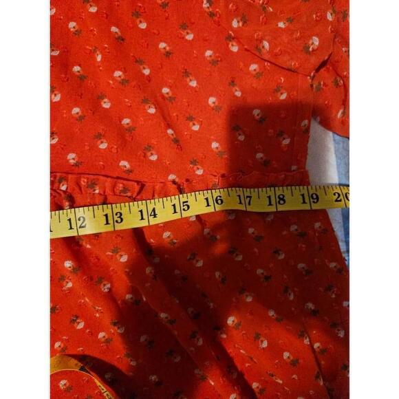 Matilda Jane Bunrt Orange  Floral Blouse Women's Size Medium - Picture 10 of 11